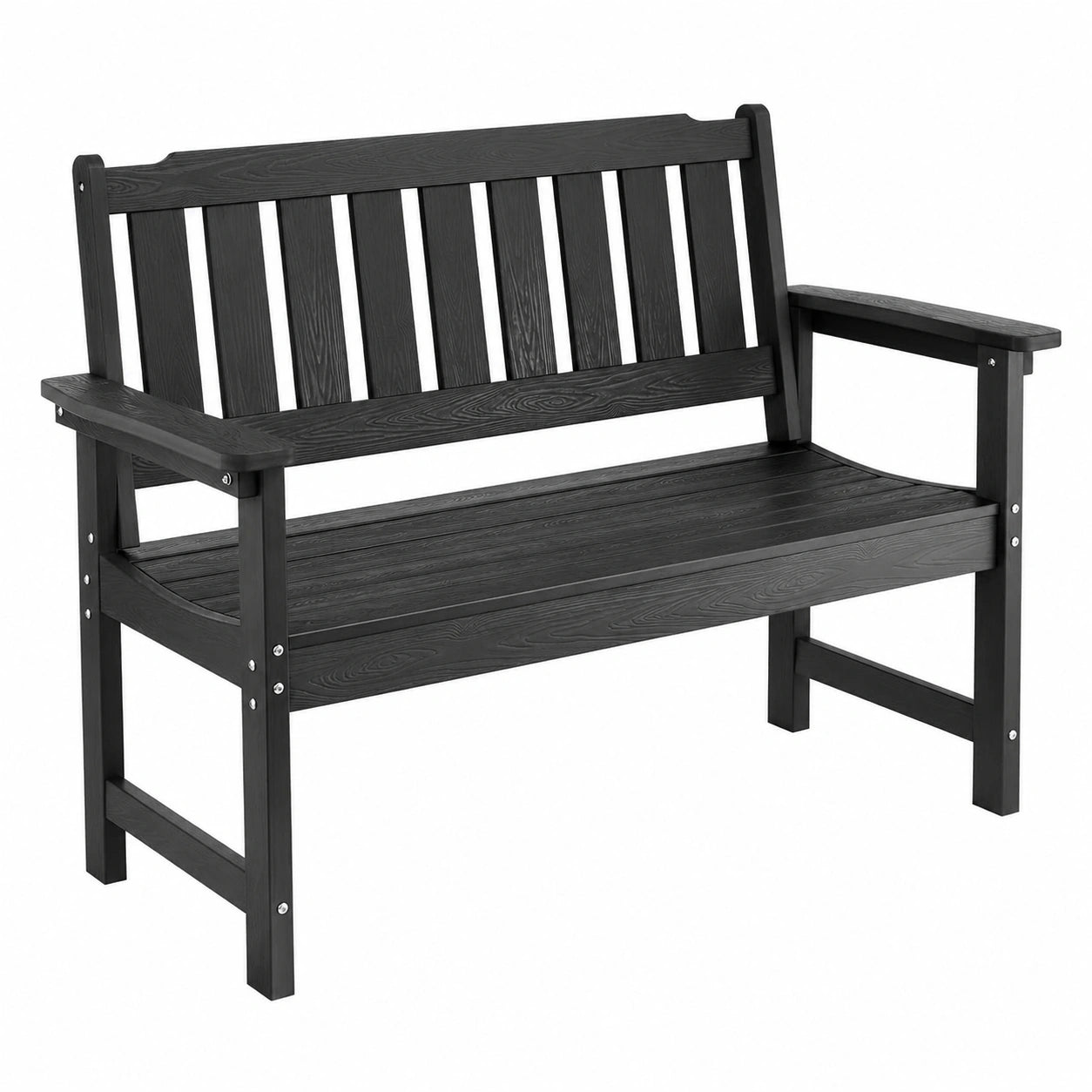 Gartenbank – 113 cm, gepolstert, aus Kunststoff, für Garten