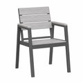 Gartenstuhl – 2er-Set, aus Aluminium, Grau, für Garten, Terrasse und Balkon
