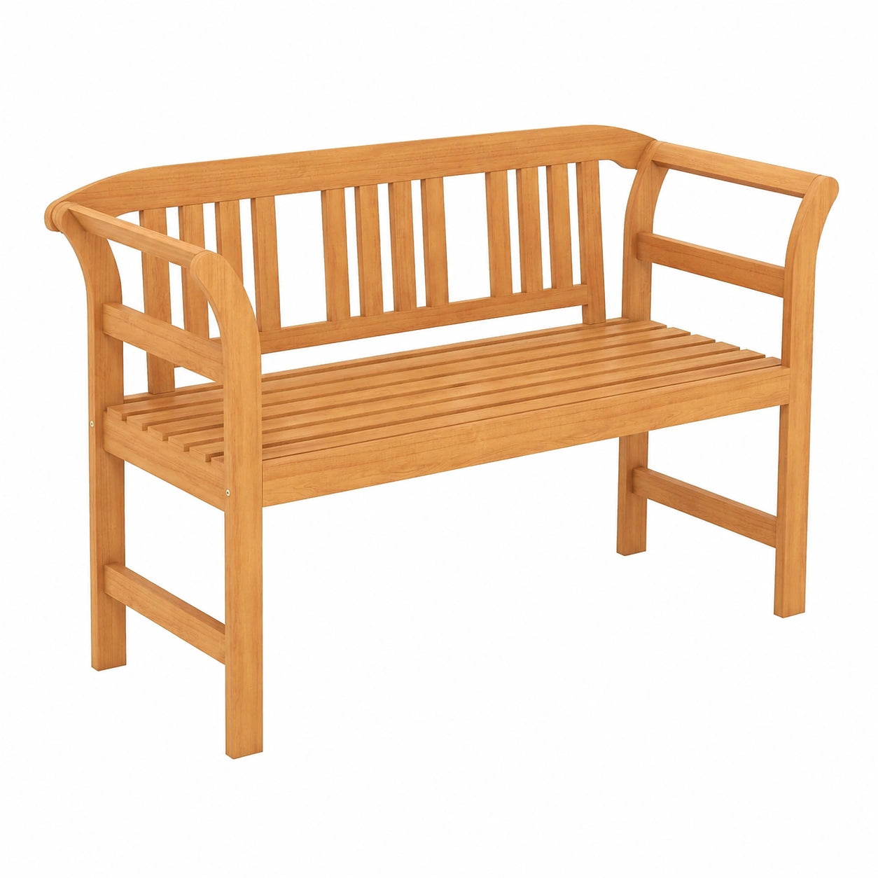 Gartenbank – 2-Sitzer, mit Armlehnen, aus Akazienholz und Holz, für Garten, Terrasse und Balkon