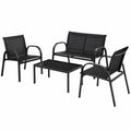 Gartenmöbel – 4-teilig, Schwarz, für Garten