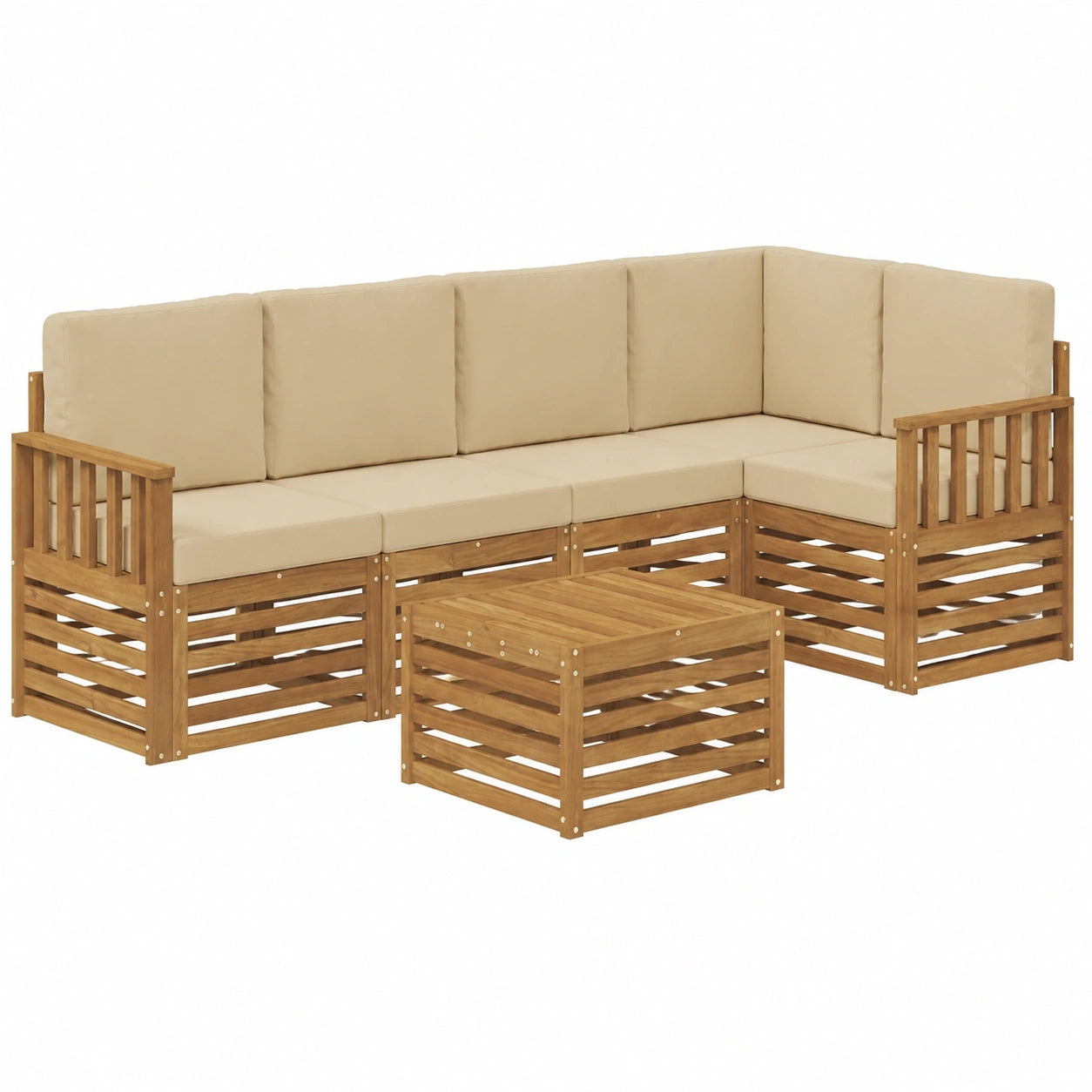 Gartenmöbel – 59 × 59 × 37 cm, moderner Stil, Beige