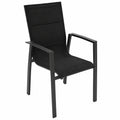 Gartenstuhl – gepolstert, aus Aluminium, Schwarz