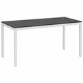 Gartentisch – für 4–6 Personen, 120 × 70 cm, aus Aluminium, Schwarz, für Garten und Balkon