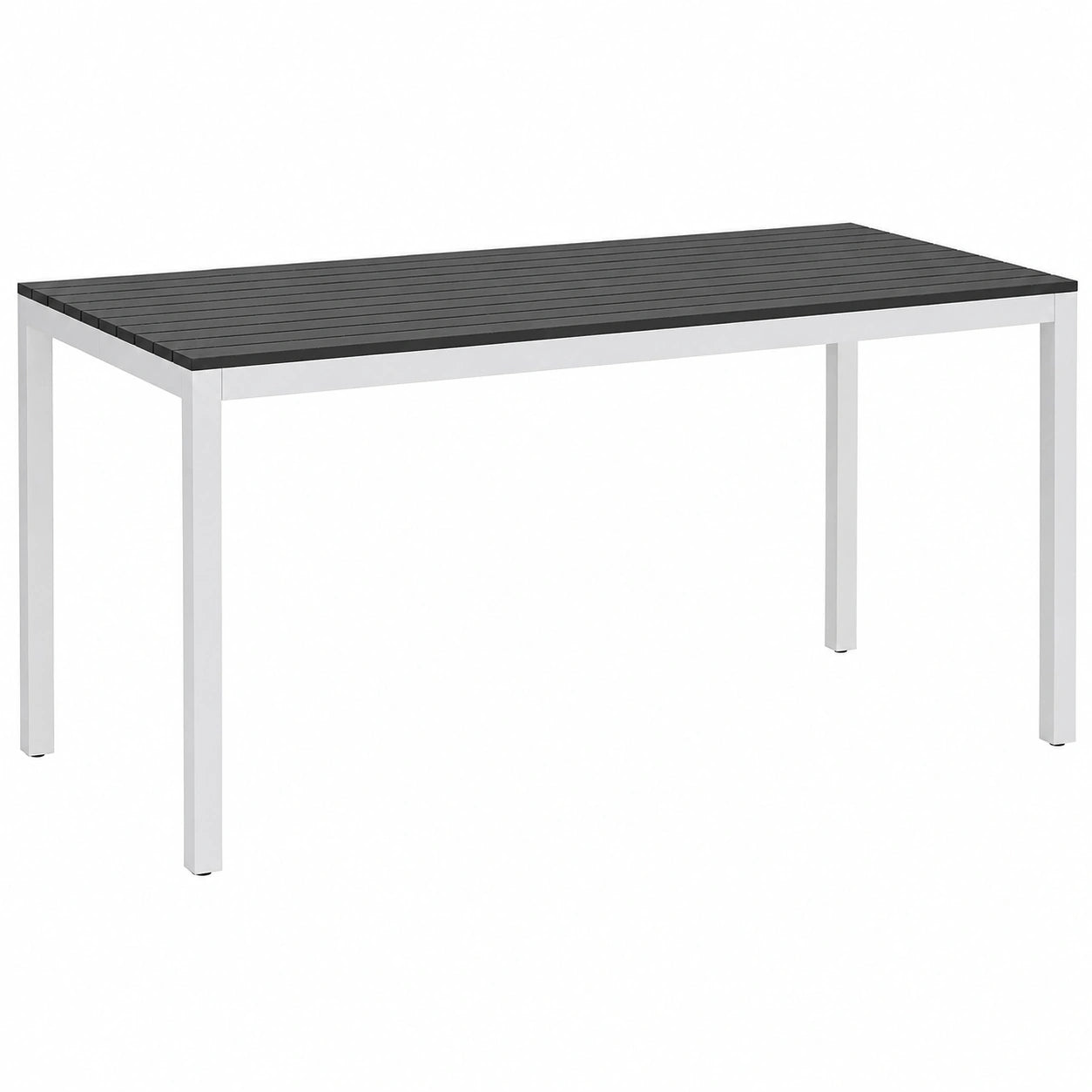 Gartentisch – für 4–6 Personen, 120 × 70 cm, aus Aluminium, Schwarz, für Garten und Balkon