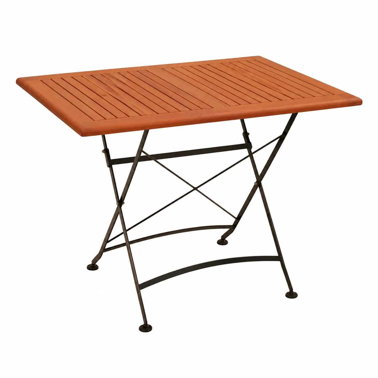 Gartentisch – 70 × 120 cm, klappbar, aus Holz, Braun und Schwarz