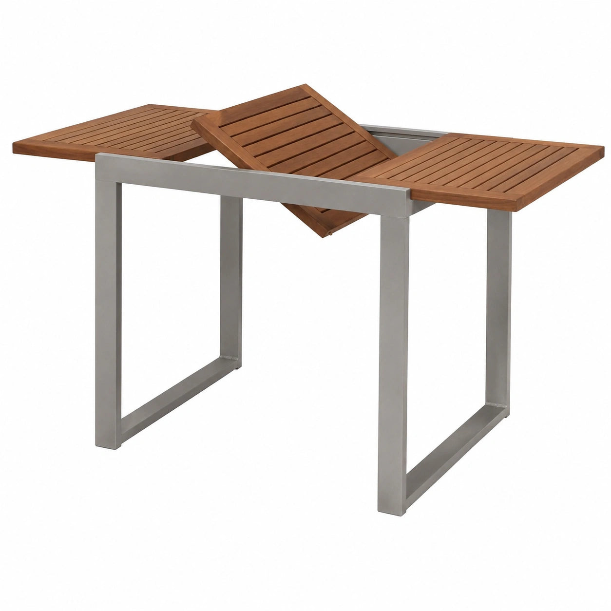 Ausziehtisch – 120 × 70 cm, aus Aluminium, Braun, für Balkon