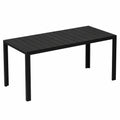 Gartentisch – 150 × 80 cm, moderner Stil, rechteckige Form, UV-beständig, aus Aluminium, Schwarz, für Garten