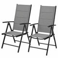 Gartenstuhl – 2er-Set, wasserdicht, Grau, für Garten und Balkon