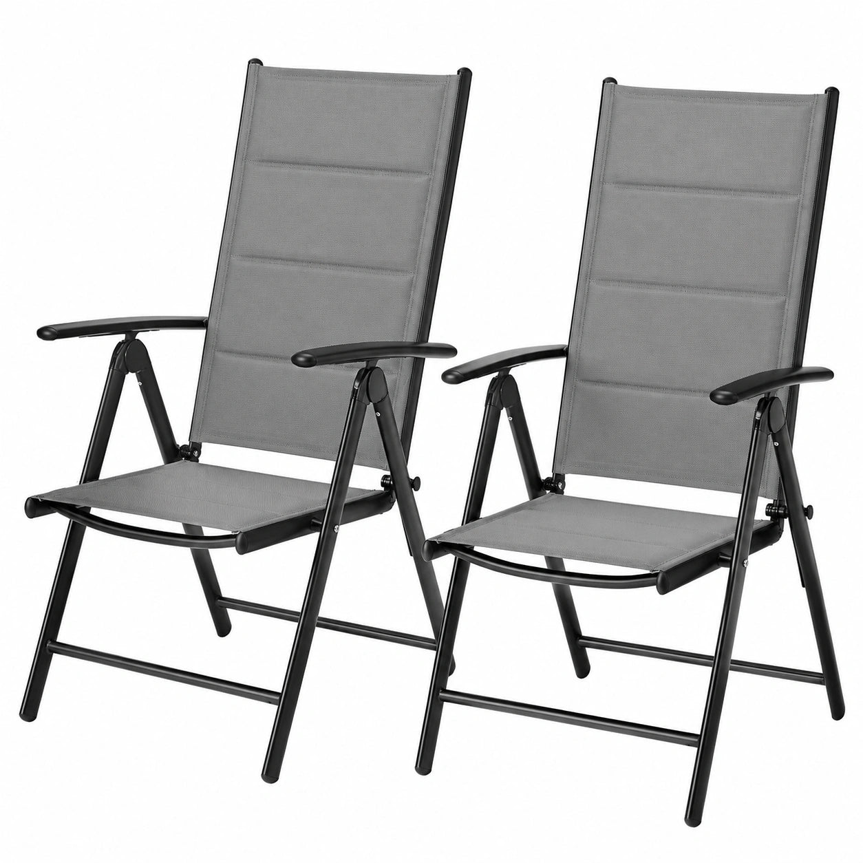 Gartenstuhl – 2er-Set, wasserdicht, Grau, für Garten und Balkon