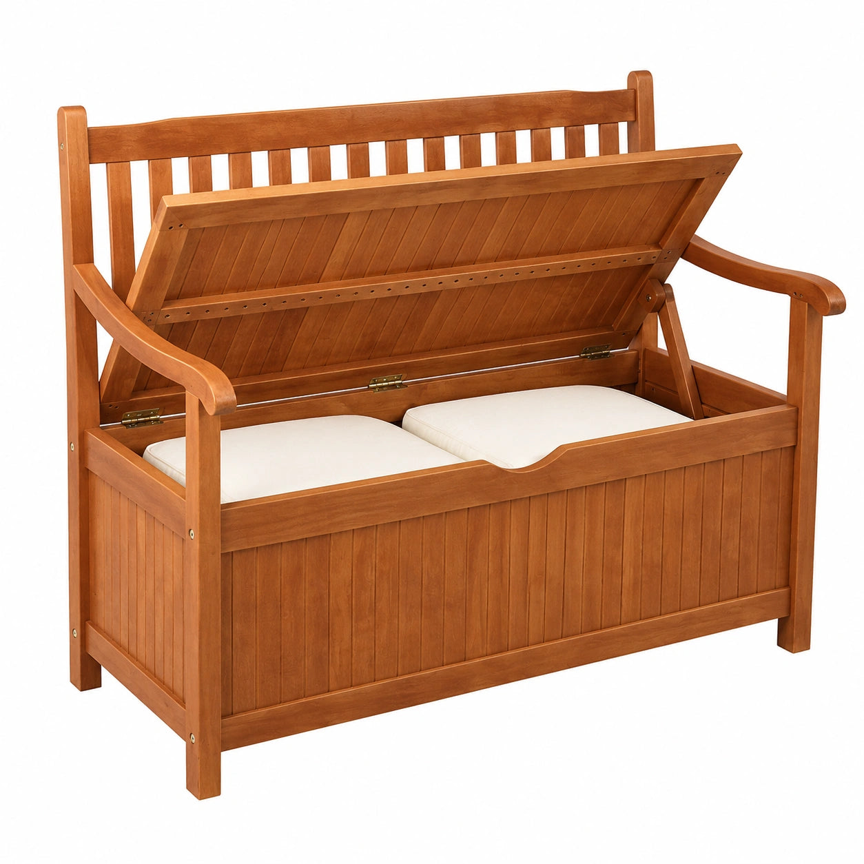 Gartenbank – 2-Sitzer, 107 × 59 × 90 cm, mit Stauraum, aus Holz