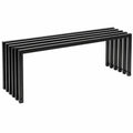 Gartenbank – 120 cm, moderner Stil, aus Metall, Schwarz