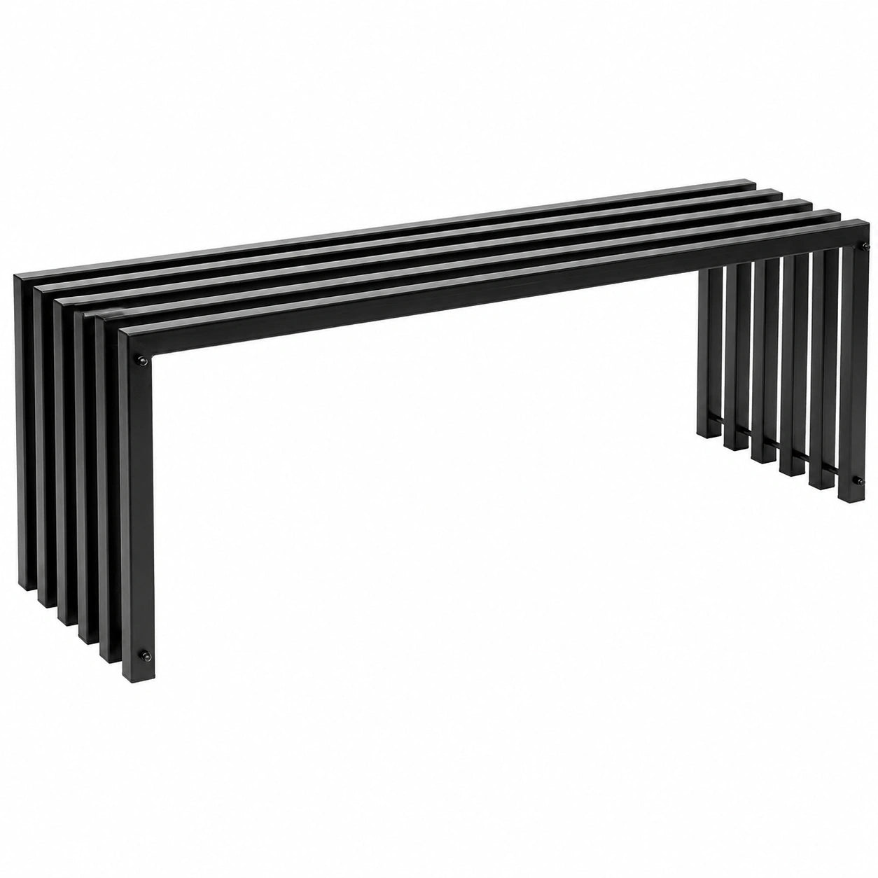 Gartenbank – 120 cm, moderner Stil, aus Metall, Schwarz