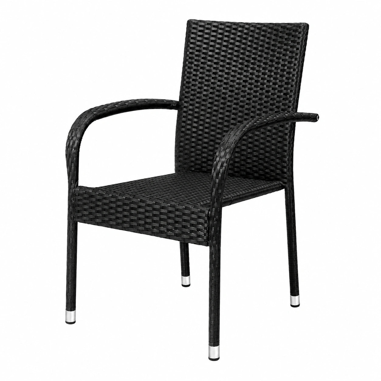Gartenstühle – 4er-Set, mit Armlehnen, stapelbar, Schwarz, für Garten, Terrasse und Balkon