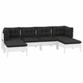Garten-Lounge-Set – 6-teilig, aus Kiefernholz, für Garten, Terrasse und Balkon