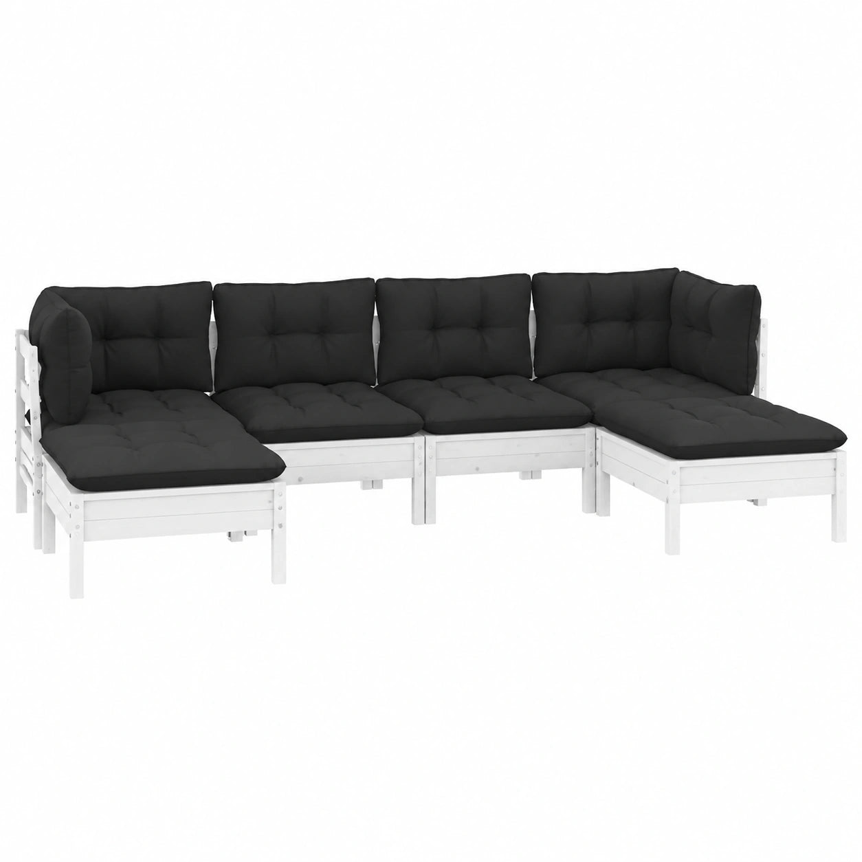 Garten-Lounge-Set – 6-teilig, aus Kiefernholz, für Garten, Terrasse und Balkon